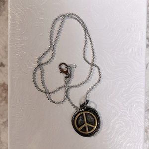 WP peace sign necklace